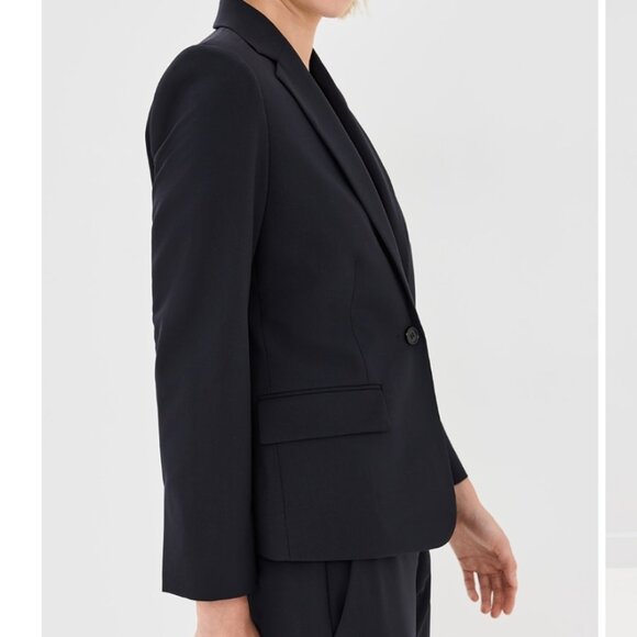 NWT THEORY 1 BUTTON SLIM JACKET IN BLACK - 0 - Picture 2 of 8
